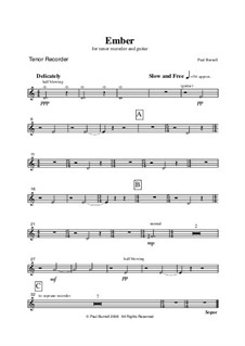 Ember Kindle, for Soprano/Tenor Recorder and Guitar: Stimmen by Paul Burnell