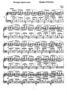 Vier Präludien, Op.13: Für Klavier by Anatoli Ljadow