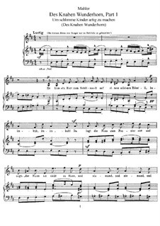 Des Knaben Wunderhorn: Für Stimme und Klavier (Teil I) by Gustav Mahler