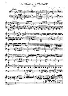 Fantasie für Klavier Nr.4 in c-Moll, K.475: Mit Fingersatz by Wolfgang Amadeus Mozart