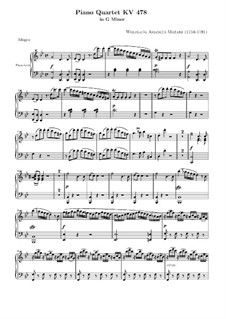 Quartett für Klavier und Streicher Nr.1 in g-Moll, K.478: Klavierstimme by Wolfgang Amadeus Mozart