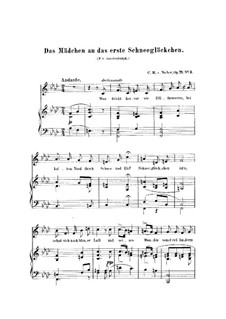 Sechs Lieder, Op.71: Nr.3 Das Mädchen an das erste Schneeglöckchen, J.267 by Carl Maria von Weber