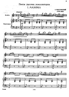 Mazurka für Flöte und Klavier: Partitur by Alexei Werstowski