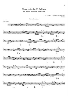 Konzert für Viola d'amore, Laute und Streicher in d-Moll, RV 540: Basso Continuo Stimme by Antonio Vivaldi