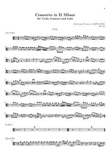 Konzert für Viola d'amore, Laute und Streicher in d-Moll, RV 540: Violastimme by Antonio Vivaldi