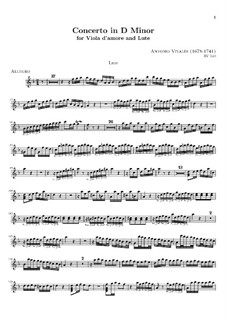 Konzert für Viola d'amore, Laute und Streicher in d-Moll, RV 540: Lautestimme by Antonio Vivaldi