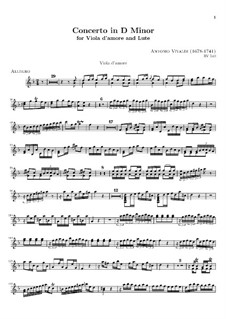 Konzert für Viola d'amore, Laute und Streicher in d-Moll, RV 540: Viola d'amore Stimme by Antonio Vivaldi