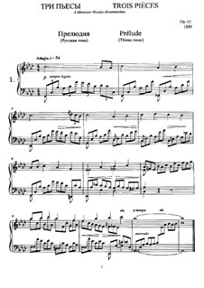 Drei Klavierstücke, Op.33: Für einen Interpreten by Anatoli Ljadow