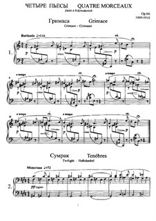 Vier Klavierstücke, Op.64: Für einen Interpreten by Anatoli Ljadow