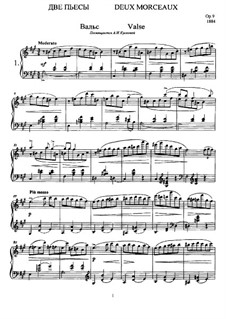 Zwei Stücke für Klavier, Op.9: Zwei Stücke für Klavier by Anatoli Ljadow