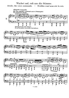Choralvorspiele II (Schübler Chorales): Wachet auf, ruft uns die Stimme, für Klavier, BWV 645 by Johann Sebastian Bach