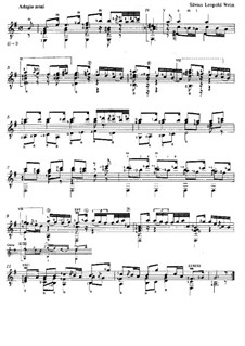 Tombeau sur la mort de M. Cajetan Baron d'Hartig: Für Gitarre by Silvius Leopold Weiss