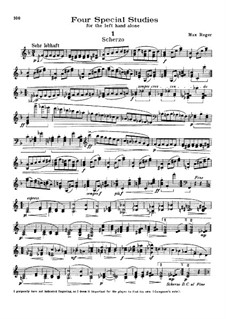 Vier spezialstudien für die linke Hand: Für Klavier by Max Reger