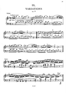 Variationen für Klavier, Op.19: Variationen für Klavier by Jan Václav Voříšek