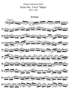 Suite für Cello Nr.3 in C-Dur, BWV 1009: Für einen Interpreten by Johann Sebastian Bach