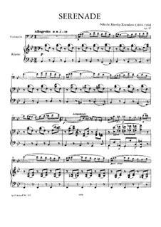 Serenade für Cello und Klavier, Op.37: Score, solo by Nikolai Rimsky-Korsakov