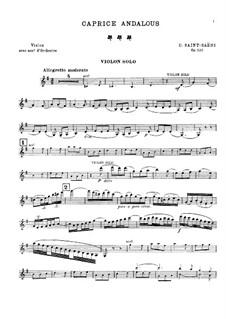 Caprice andalous, Op.122: Für Violine und Klavier by Camille Saint-Saëns