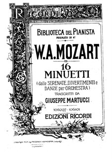 Sechzehn Menuette für Klavier: Menuette Nr.1-8 by Wolfgang Amadeus Mozart