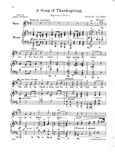 Song of Thanksgiving: Song of Thanksgiving by Frances Allitsen