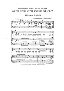 On the Banks of the Wabash Far Away: Klavierauszug mit Singstimmen by Paul Dresser