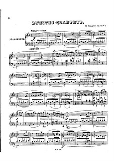 Drei Streichquartette, Op.41: Quartett Nr.2. Version für Klavier by Robert Schumann