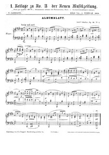 Albumblatt, Op.16 No.1: Albumblatt by Adolf Schultze