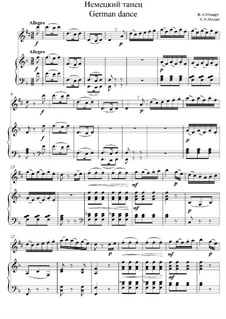 Sechs deutsche Tänze, K.509: Tanz Nr.1, für Saxophon und Klavier by Wolfgang Amadeus Mozart