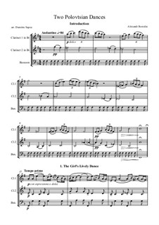 Die Polowetzer Tänze: Für zwei Klarinetten und Fagott by Alexander Porfiryevich Borodin