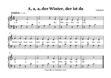 A, a, a, der Winter, der ist da: Für Akkordeon Solo MIII (leicht) by folklore