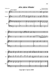 Alle Jahre wieder: For violin, guitar and accordeon by Friedrich Silcher