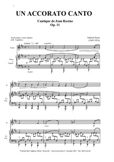 Cantique de Jean Racine, Op.11: Für Flöte, Chor und Klavier (oder Orgel) by Gabriel Fauré