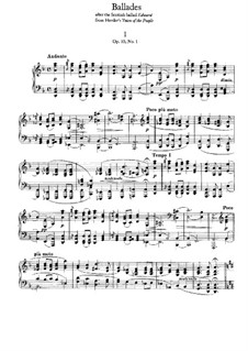 Vier Balladen, Op.10: Ballade Nr.1 by Johannes Brahms