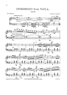 La source, ou Naïla (The Spring): Intermezzo, for Piano by Léo Delibes