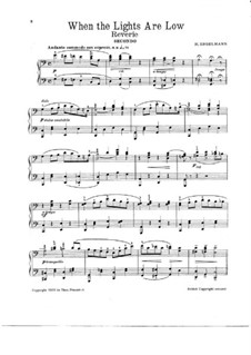When the Lights are Low, for Piano Four Hands: When the Lights are Low, for Piano Four Hands by Hans Engelmann