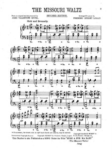The Missouri Waltz: Für Klavier by John Valentine Eppel