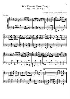 Sunflower Slow Drag. Ragtime: Für Klavier by Scott Joplin, Scott Hayden