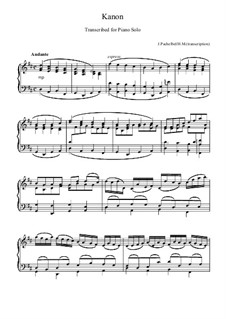Piano version: Für einen Interpreten by Johann Pachelbel