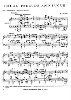 Transkription über Präludium und Fuge in Es-Dur von Bach, BV B 23: Transkription über Präludium und Fuge in Es-Dur von Bach by Ferruccio Busoni