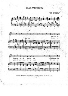 Galveston, for Voice and Piano: Galveston, for Voice and Piano by George A. Norton
