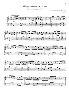 Allegretto mit Variationen, BR A 45 Wf XII:2: Allegretto mit Variationen by Johann Christoph Friedrich Bach