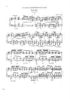 Konzert für Orgel und Orchester Nr.2 in a-Moll, BWV 593: Teile I, II . Bearbeitung für Klavier by Johann Sebastian Bach