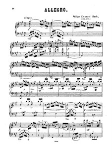 Zwei Stücke: Bearbeitung für Klavier by Carl Philipp Emanuel Bach
