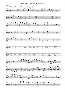 No.10 Das Heldentor. In der alten Hauptstadt Kiew: Für Streichinstrumente – Stimmen by Modest Mussorgski