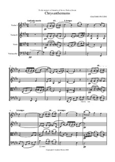 Chrysanthemums (I Crisantemi): Vollpartitur, Stimmen by Giacomo Puccini