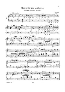 Ausgewählte Streichquartette: Fragmente für Klavier by Wolfgang Amadeus Mozart