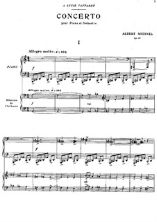Klavierkonzert, Op.36: Version für zwei Klaviere, vierhändig by Albert Roussel