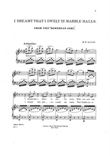 Die Zigeunerin: Akt II, I Dreamt I Dwelt in Marble Halls, für Stimme und Klavier by Michael William Balfe