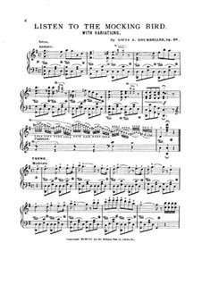 Listen to the Mocking Bird: Version für Klavier by Septimus Winner