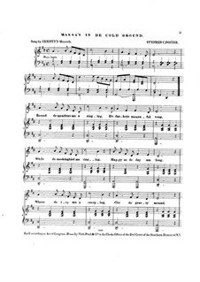 Massa's in de Cold Ground: Für Stimme und Klavier by Stephen Foster