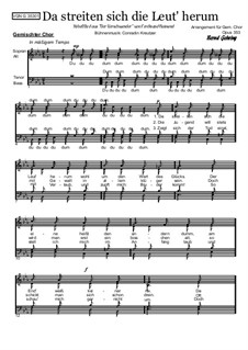 Volkslieder: Da streiten sich die Leut' herum: Volkslieder: Da streiten sich die Leut' herum, Op.353 by Konradin Kreutzer